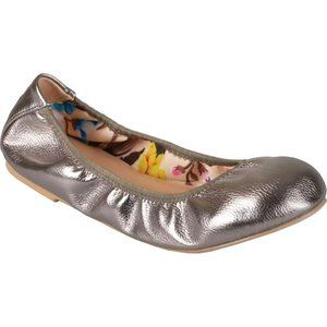 Women's Journee Collection Lindy2 Ballet Flat Pewter Faux Leather 11 M